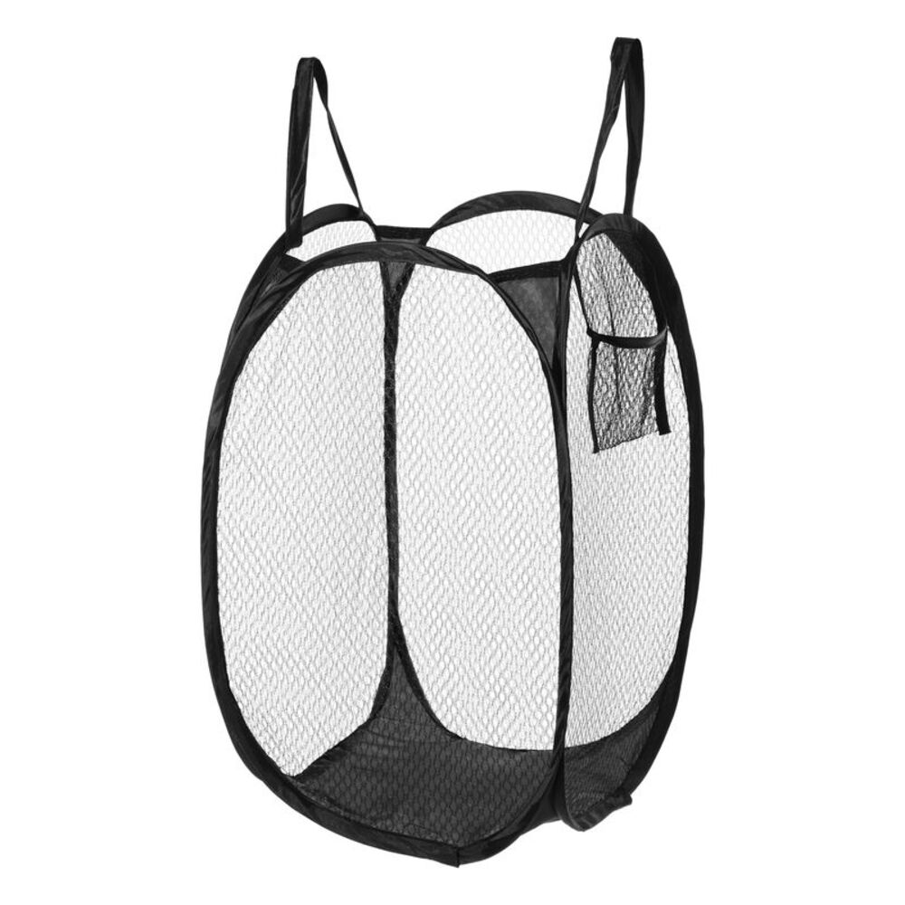 1 Pc 40L Folding Laundry Basket Durable Folding Hamper for Bathroom Black
